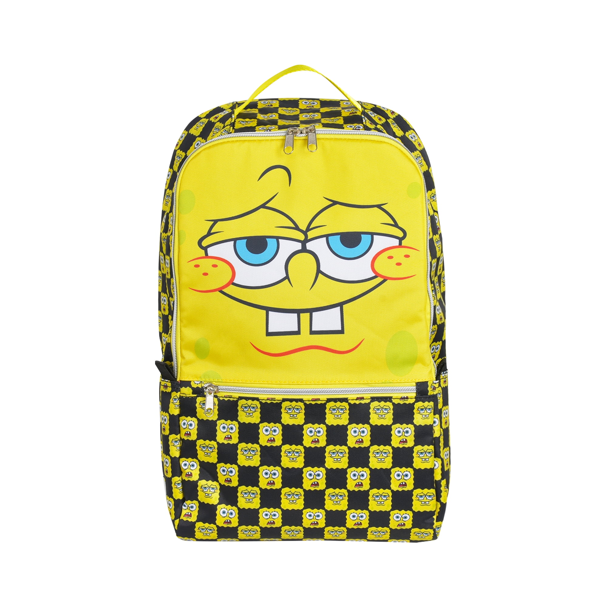 Nickelodeon SpongeBob SquarePants checkered big face Backpack,  Adult/Unisex/Multicolor 