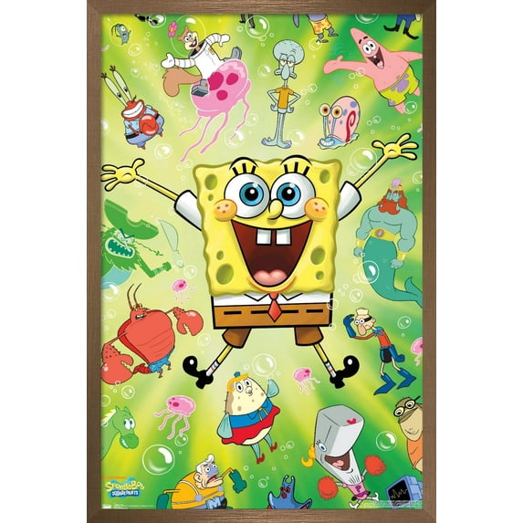 Nickelodeon SpongeBob Squarepants : Kamp Koral - Burst Wall Poster, 14.725" x 22.375" Framed