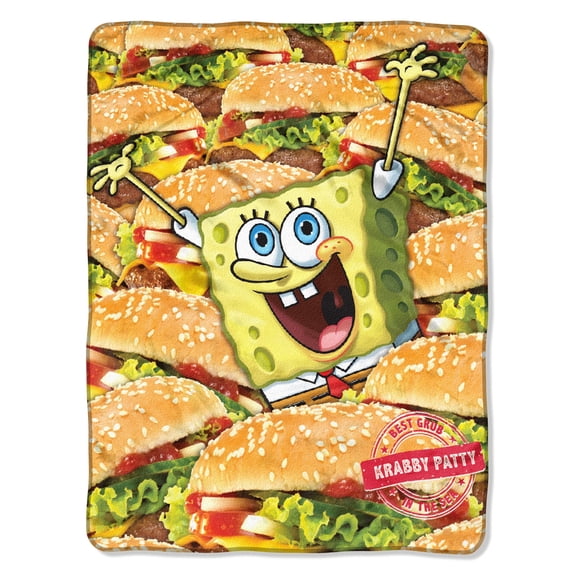 Nickelodeon SpongeBob Throw Blanket, Mass Patties, MicroRaschel, 46x60, Multicolor, 1 Each