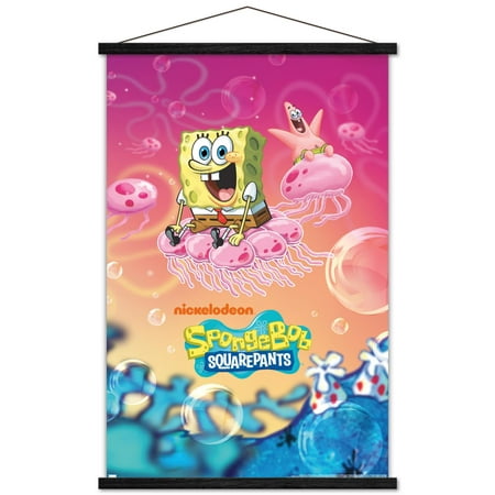 Nickelodeon SpongeBob - Water Fun Wall Poster with Magnetic Frame, 22.375" x 34"