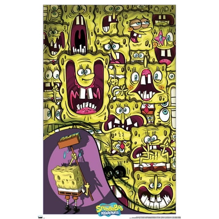 Nickelodeon Spongebob 25th - Faces Wall Poster, 14.725" x 22.375"