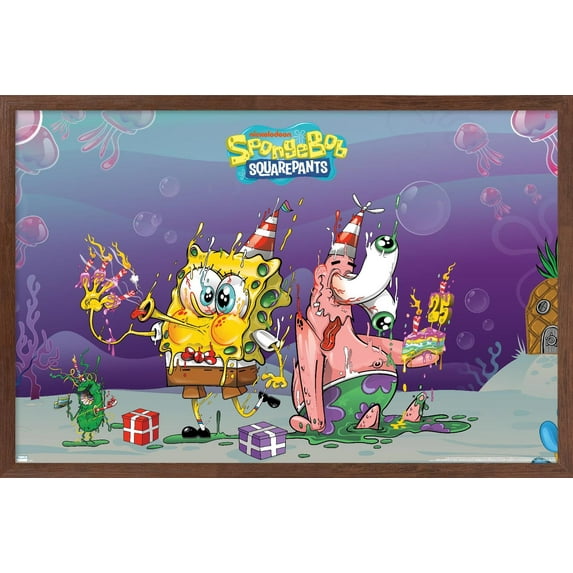 Nickelodeon Spongebob 25th - Trippy Party Wall Poster, 14.725" x 22.375" Framed