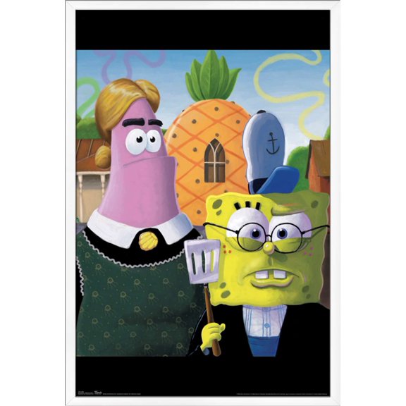 Nickelodeon Spongebob - American Gothic Wall Poster, 22.375" x 34", Framed