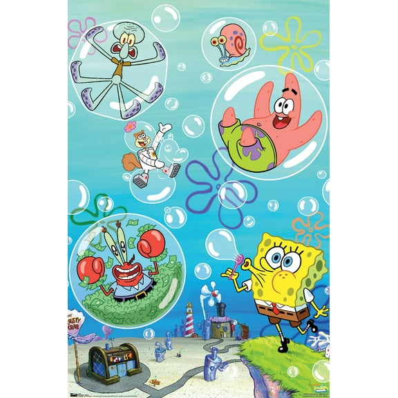 Nickelodeon Spongebob - Bubbles Wall Poster, 14.725" x 22.375"