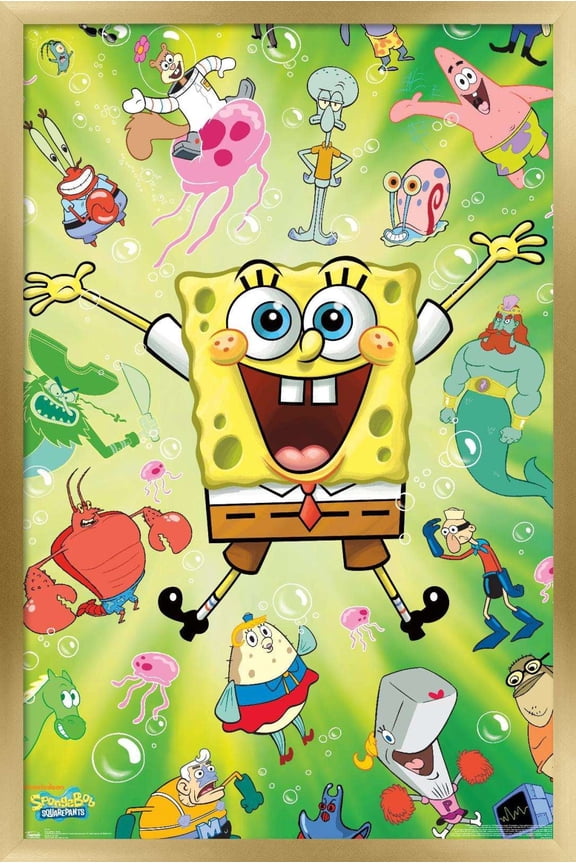 Nickelodeon Spongebob - Burst Wall Poster, 22.375" x 34", Framed