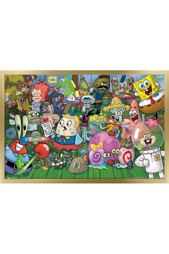 Nickelodeon Spongebob - Character Wall Poster, 22.375" x 34", Framed