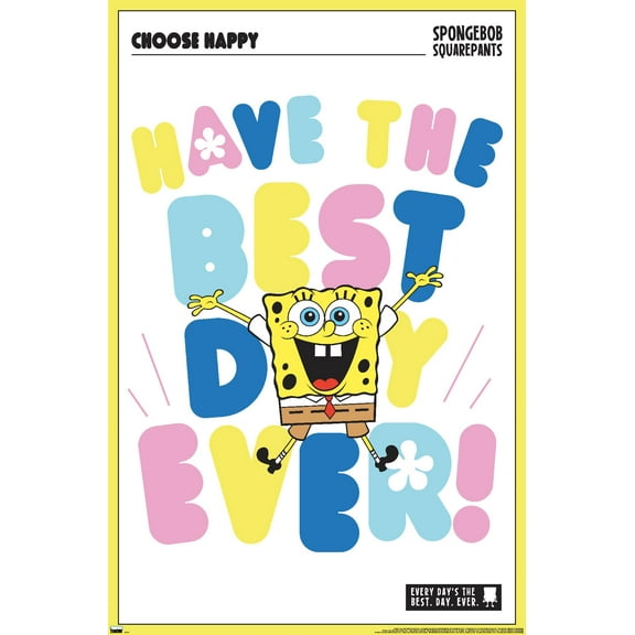 Nickelodeon Spongebob - Choose Happy Wall Poster, 22.375" x 34"