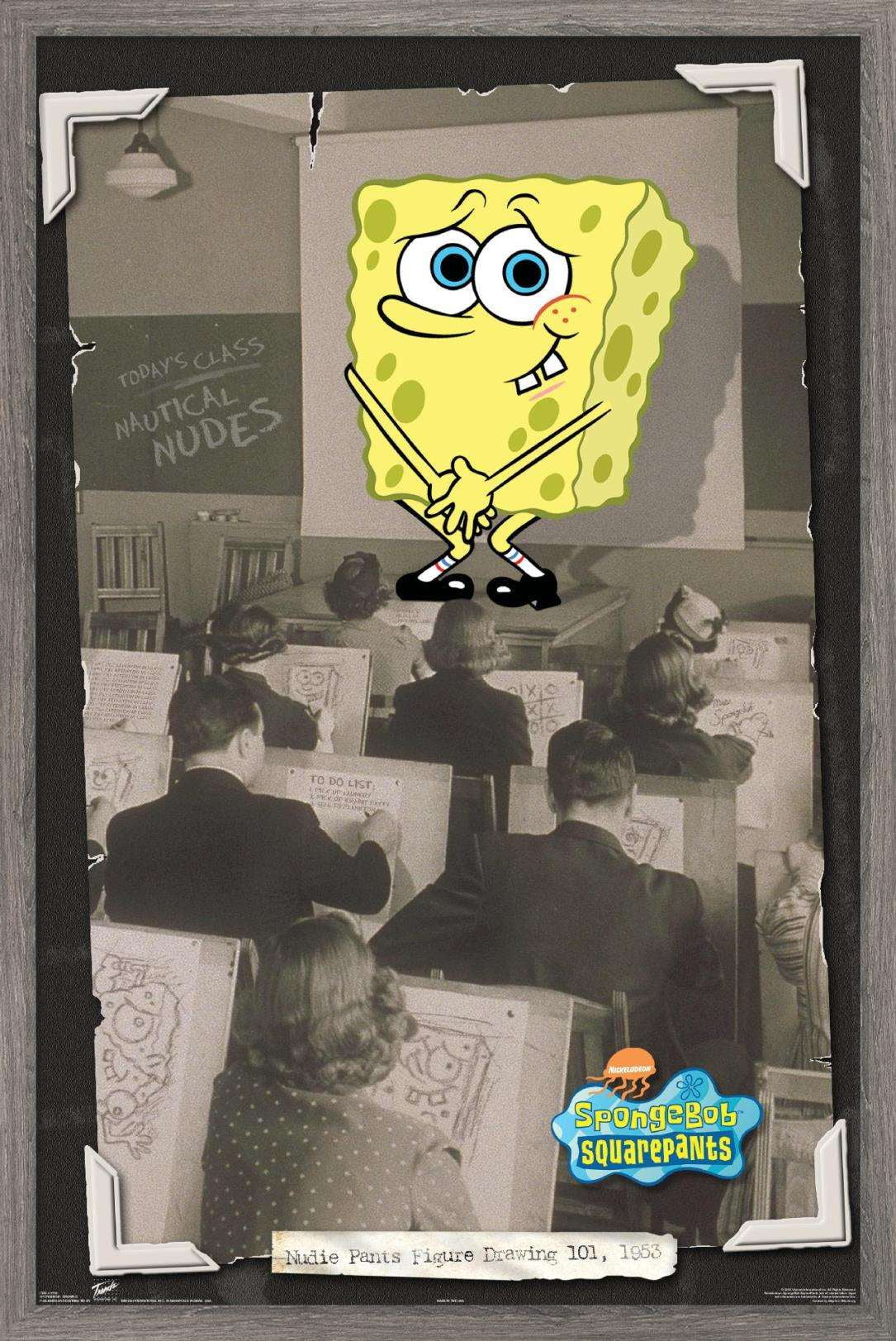 Nickelodeon Spongebob - Class Wall Poster, 14.725" x 22.375", Framed