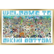 Nickelodeon Spongebob - Every Character Ever 19 Wall Poster, 14.725" x 22.375", Framed