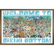 Nickelodeon Spongebob - Every Character Ever 19 Wall Poster, 14.725" x 22.375", Framed