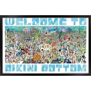 Nickelodeon Spongebob - Every Character Ever 19 Wall Poster, 22.375" x 34", Framed