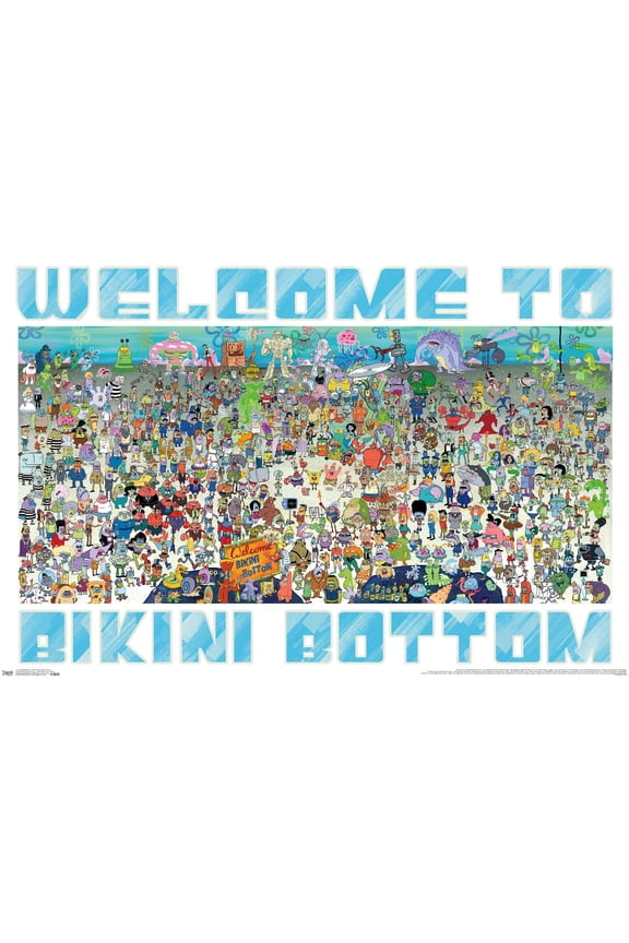 Nickelodeon Spongebob - Every Character Ever 19 Wall Poster, 22.375" x 34"