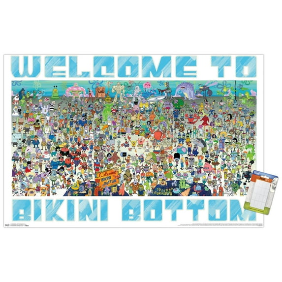 Nickelodeon Spongebob - Every Character Ever 19 Wall Poster, 22.375" x 34"