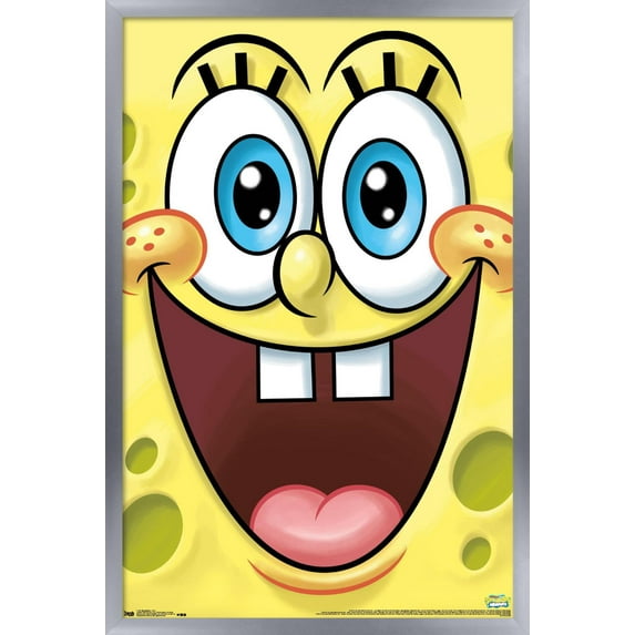 Nickelodeon Spongebob - Face Wall Poster, 14.725" x 22.375", Framed