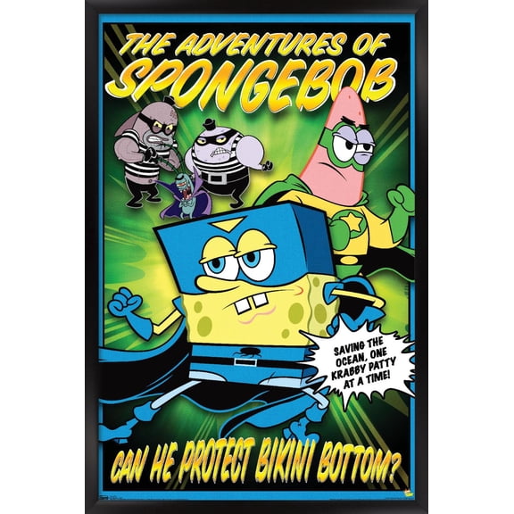 Nickelodeon Spongebob - Funny Wall Poster, 14.725" x 22.375", Framed