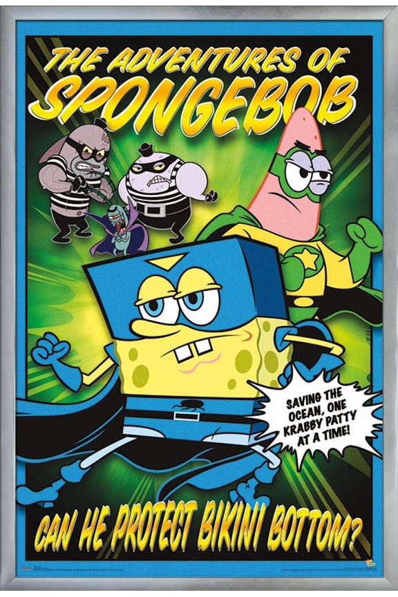 Nickelodeon Spongebob - Funny Wall Poster, 22.375" x 34", Framed