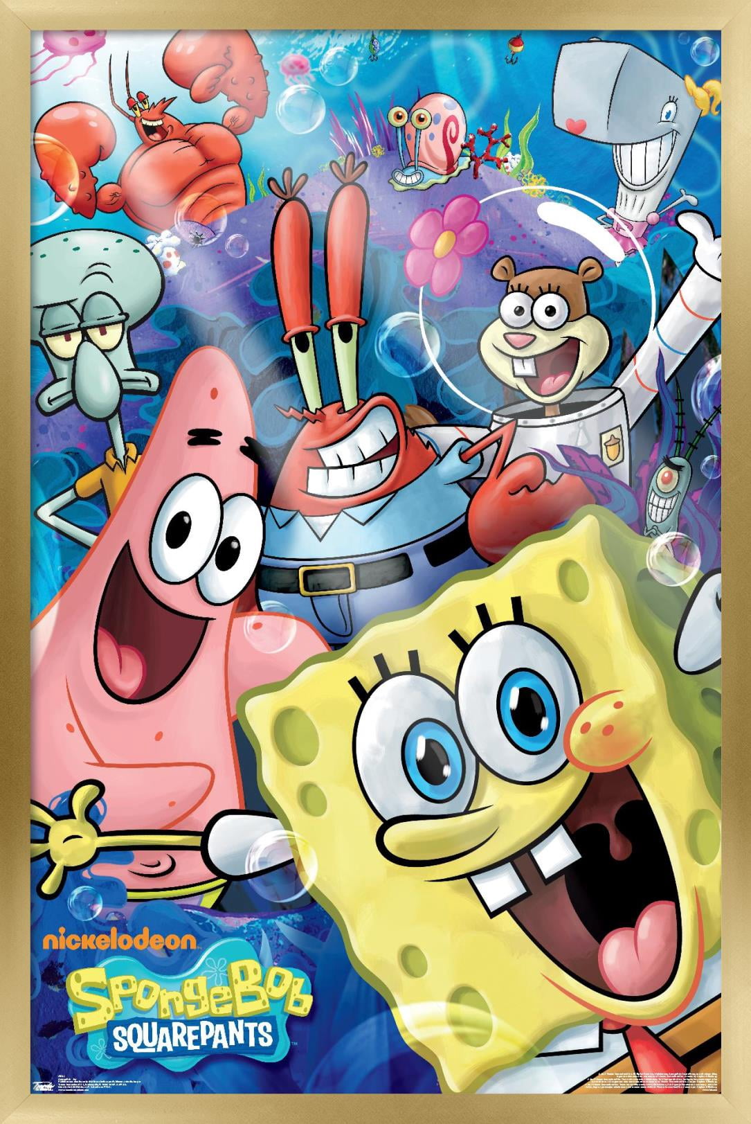 Nickelodeon Spongebob - Joy Wall Poster, 22.375" x 34", Framed