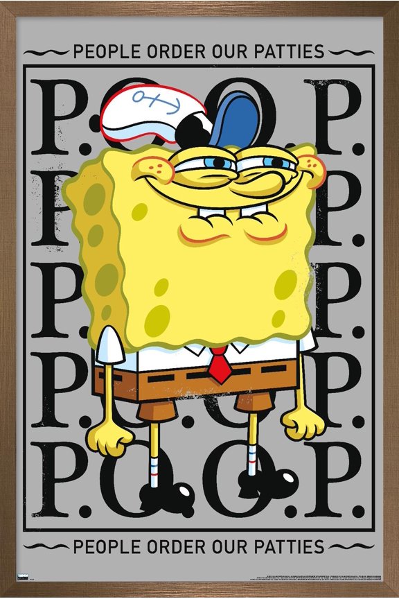 Nickelodeon Spongebob - P.O.O.P. Wall Poster, 22.375" x 34" Framed