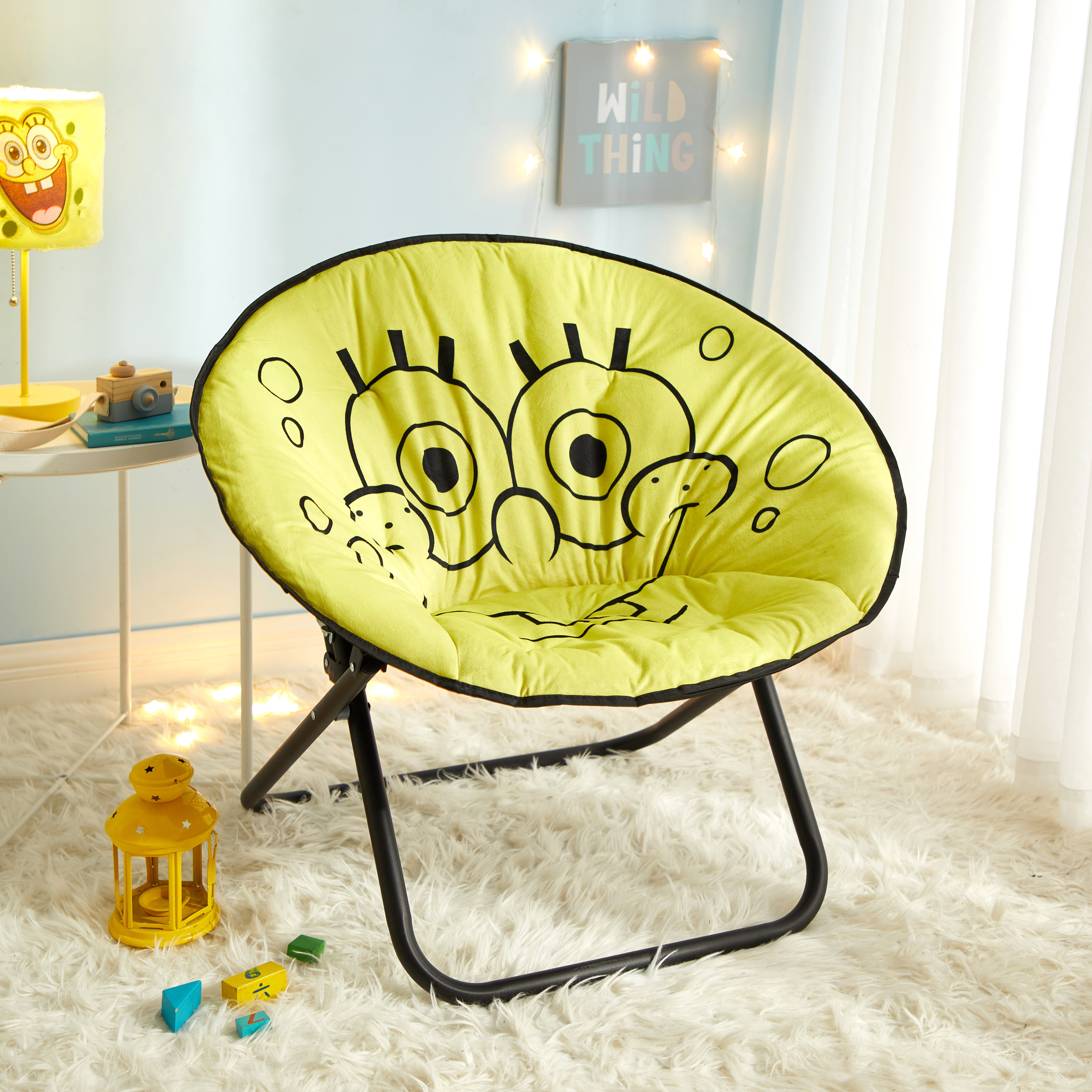 Nickelodeon Spongebob Squarepants 30" Oversized Folding Saucer Chair, Yellow - image 1 of 6