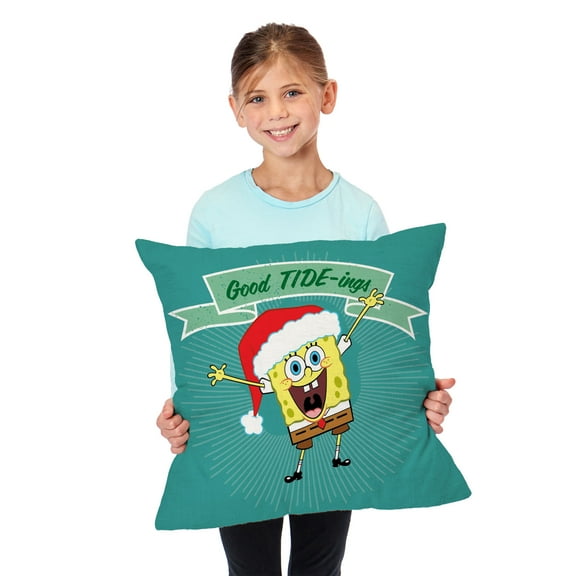 Nickelodeon Spongebob Squarepants Good Tide-ings Kids Printed Throw Pillow