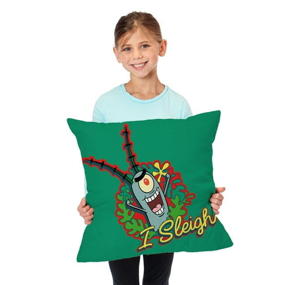 Nickelodeon Spongebob Squarepants I Sleigh Kids Printed Throw Pillow