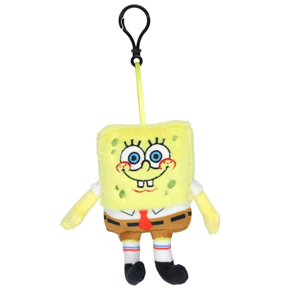 Nickelodeon Spongebob Squarepants Sea Sponge Plush Character Dangle Clip-On Hook Keychain