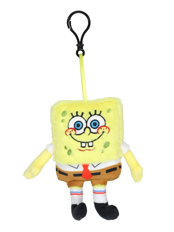 Nickelodeon Spongebob Squarepants Sea Sponge Plush Character Dangle Clip-On Hook Keychain
