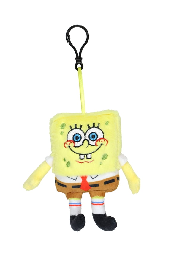 Nickelodeon Spongebob Squarepants Sea Sponge Plush Character Dangle Clip-On Hook Keychain