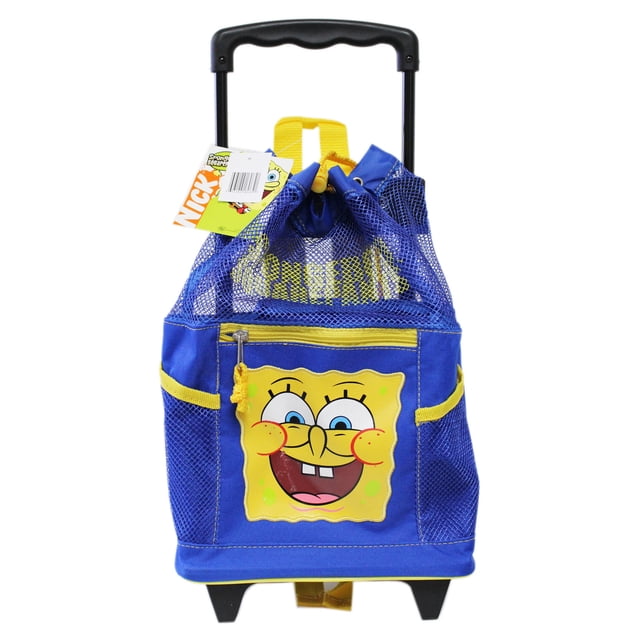 Spongebob Backpack Rolly Nickelodeon Spongebob Summer Rolling Bag w bonus sand toys - Walmart.com