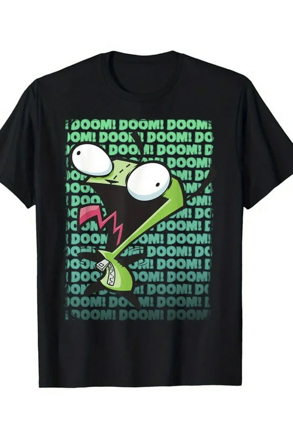 [Nickelodeon T-Shirt] Nickelodeon Invader Zim GIR Song of Destruction T-Shirt | Pure Cotton, Soft And Breathable, Casual And Versatile, Rich Patterns, DIY Design, Halloween And Christmas