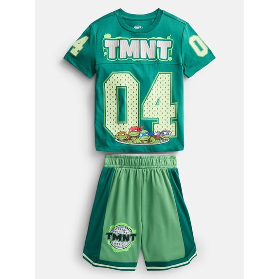 Teenage Mutant Ninja Turtles Boys Short Sleeve Tee and Matching Basketball Shorts Set, 2-Piece, Sizes 4-12