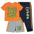 thumbnail image 1 of Nickelodeon Teenage Mutant Ninja Turtles Boys 3-Piece Pants Set - Short Sleeve Tee, Shorts, & Jogger TMNT 3-Pack Bundle Set (Size 5-4T), 1 of 12