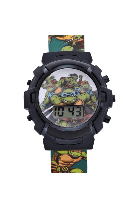 Teenage Mutant Ninja Turtles Child Unisex LCD Watch Light-up Dial Silicone Strap (TMR4103WM)