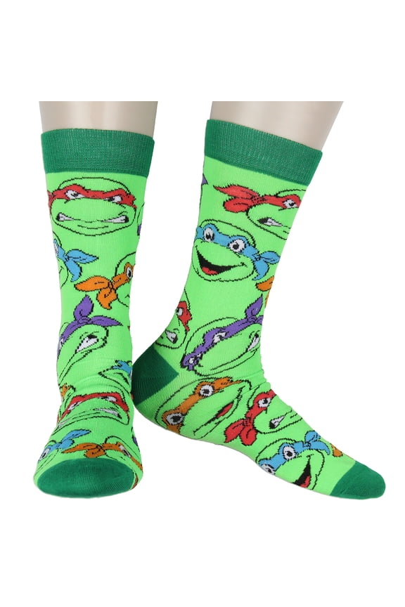 Nickelodeon Teenage Mutant Ninja Turtles Classic Retro Cartoon Crew Socks
