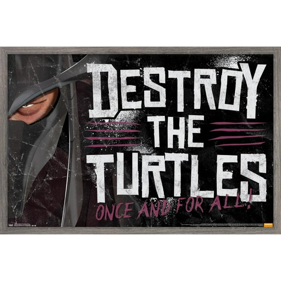 Nickelodeon Teenage Mutant Ninja Turtles - Destroy Wall Poster, 22.375" x 34", Framed
