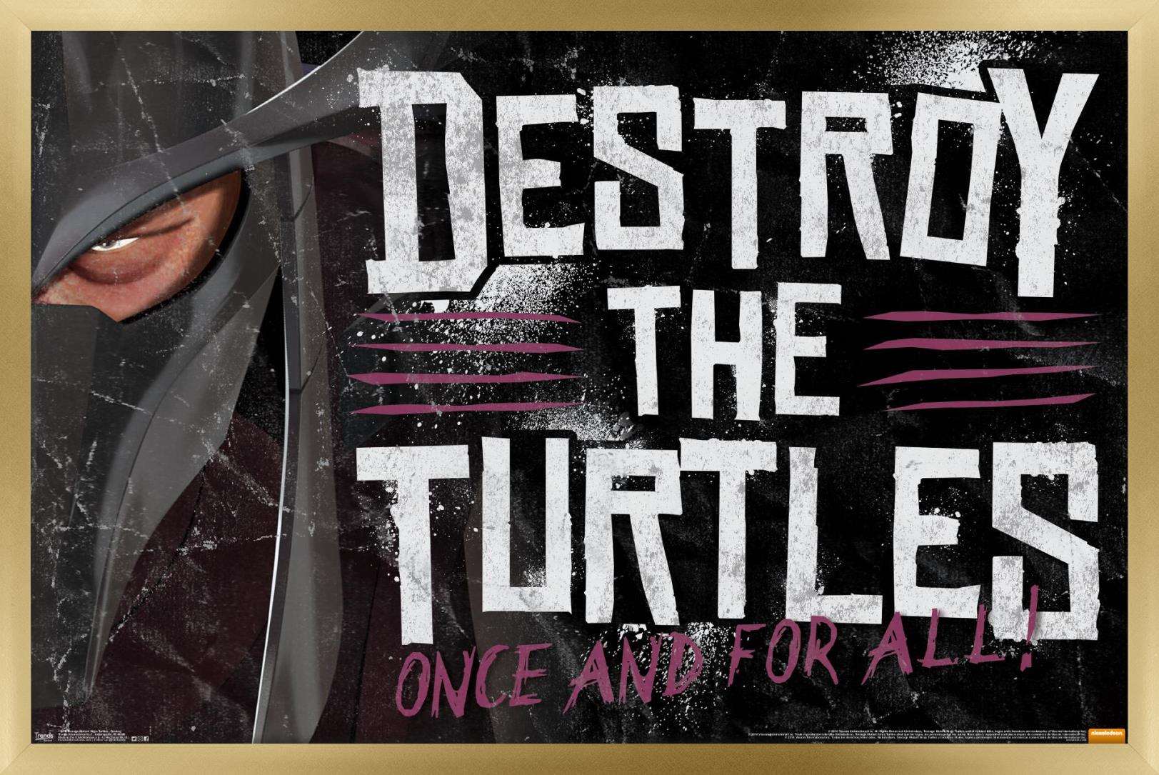 Nickelodeon Teenage Mutant Ninja Turtles - Destroy Wall Poster, 22.375" x 34", Framed