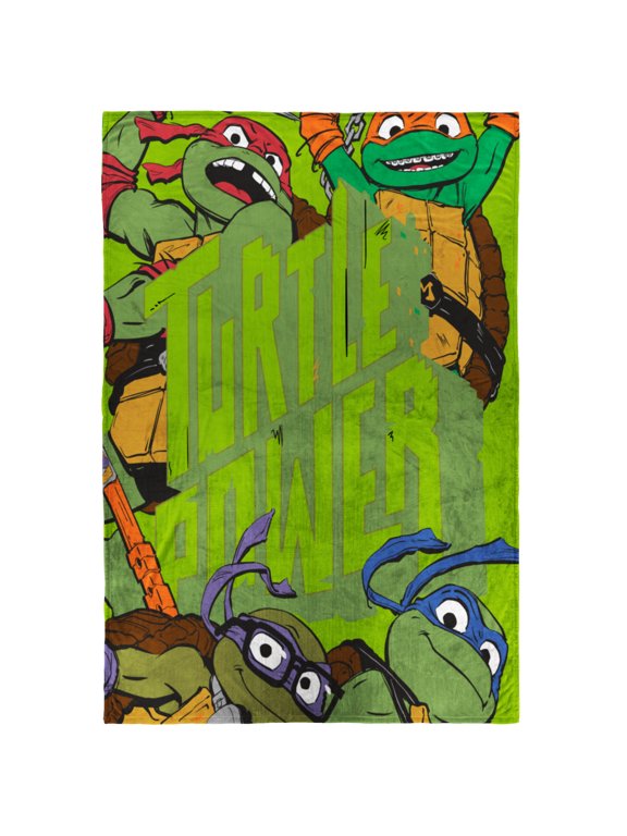 Teenage Mutant Ninja Turtles Kids Bed Blanket, Multicolor, 62 x 90 in, Microfiber