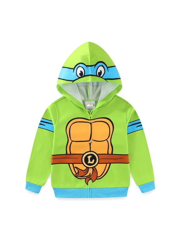 Nickelodeon Teenage Mutant Ninja Turtles Leonardo Full Zip Up Hoodie (Boys), Sizes 3T-10