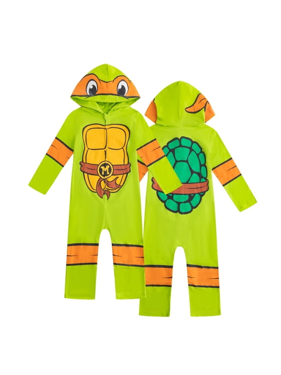 Nickelodeon Teenage Mutant Ninja Turtles Michelangelo Cosplay Hooded Coverall (Boys), Sizes 2T-14