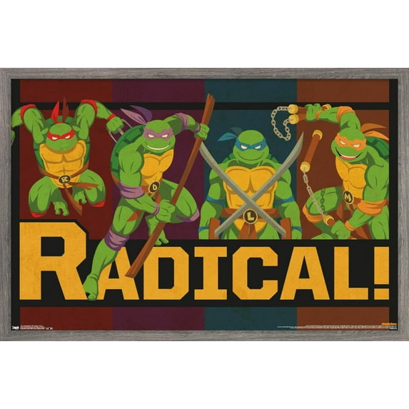 Nickelodeon Teenage Mutant Ninja Turtles - Radical Wall Poster, 14.725" x 22.375", Framed