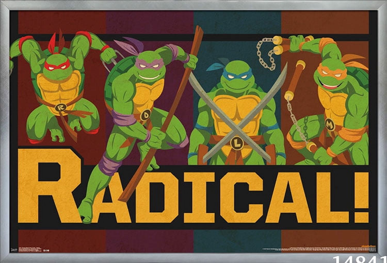 Nickelodeon Teenage Mutant Ninja Turtles - Radical Wall Poster, 22.375" x 34", Framed