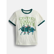 Nickelodeon Teenage Mutant Ninja Turtles Boys Short Sleeve Puff Print Ringer T-Shirt, Sizes XS 4/5-XXL 18/20