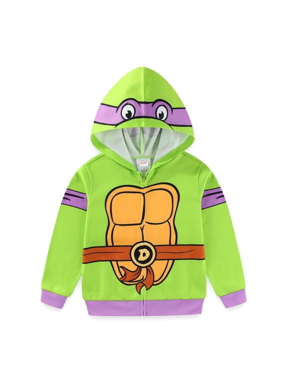 Nickelodeon Teenage Mutant Ninja Turtles TMNT Donatello Zip Up Hoodie (Boys), Sizes 3T-10