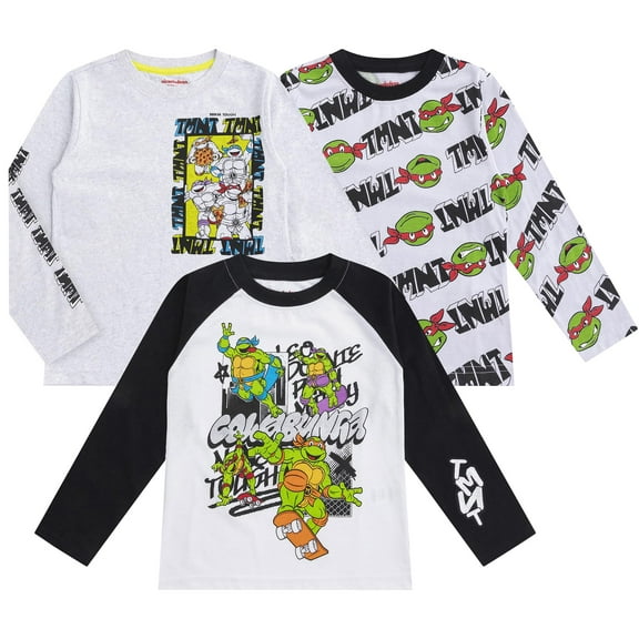 Nickelodeon Teenage Mutant Ninja Turtles Long Sleeve Shirt (Boys), 3 Pack, Sizes 4-16