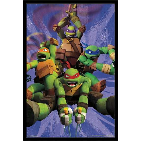 Nickelodeon Teenage Mutant Ninja Turtles - Team Wall Poster, 22.375" x 34", Framed