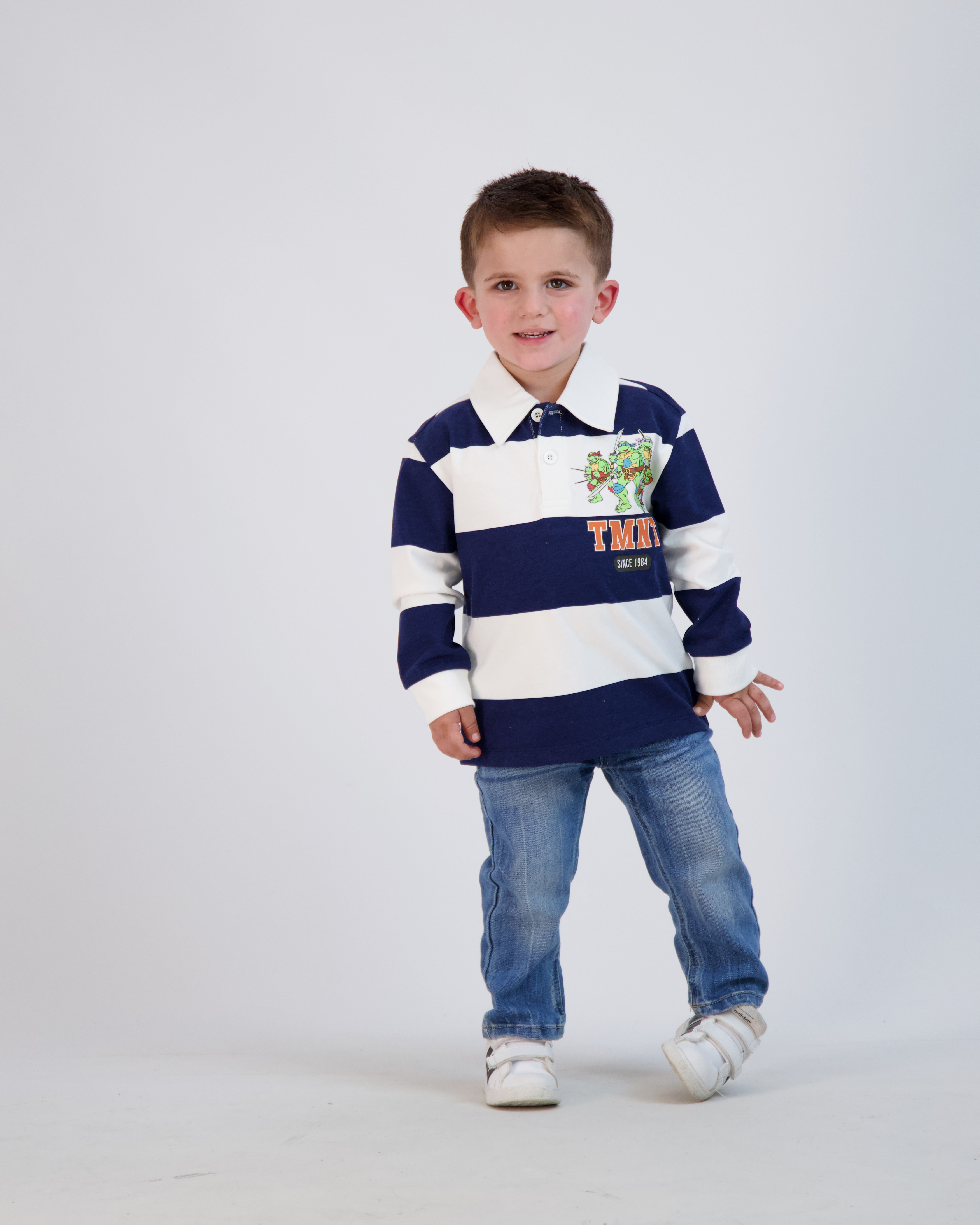Nickelodeon Teenage Mutant Ninja Turtles Toddler Boy Long Sleeve Rugby Polo Shirt, Sizes 2T-5T - image 1 of 5