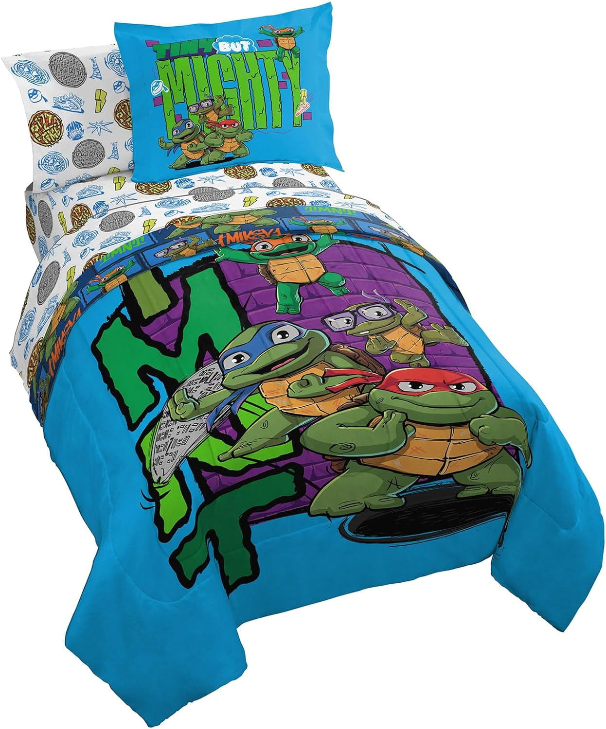 Nickelodeon Teenage Mutant Ninja Turtles Twin Comforter Set 5 Piece