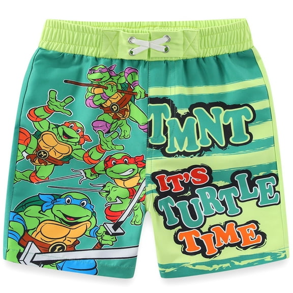 Nickelodeon Teenage Mutant Ninja Turtles UPF 50+ Swim Trunks Bathing Suit (Boys), Sizes 4-12