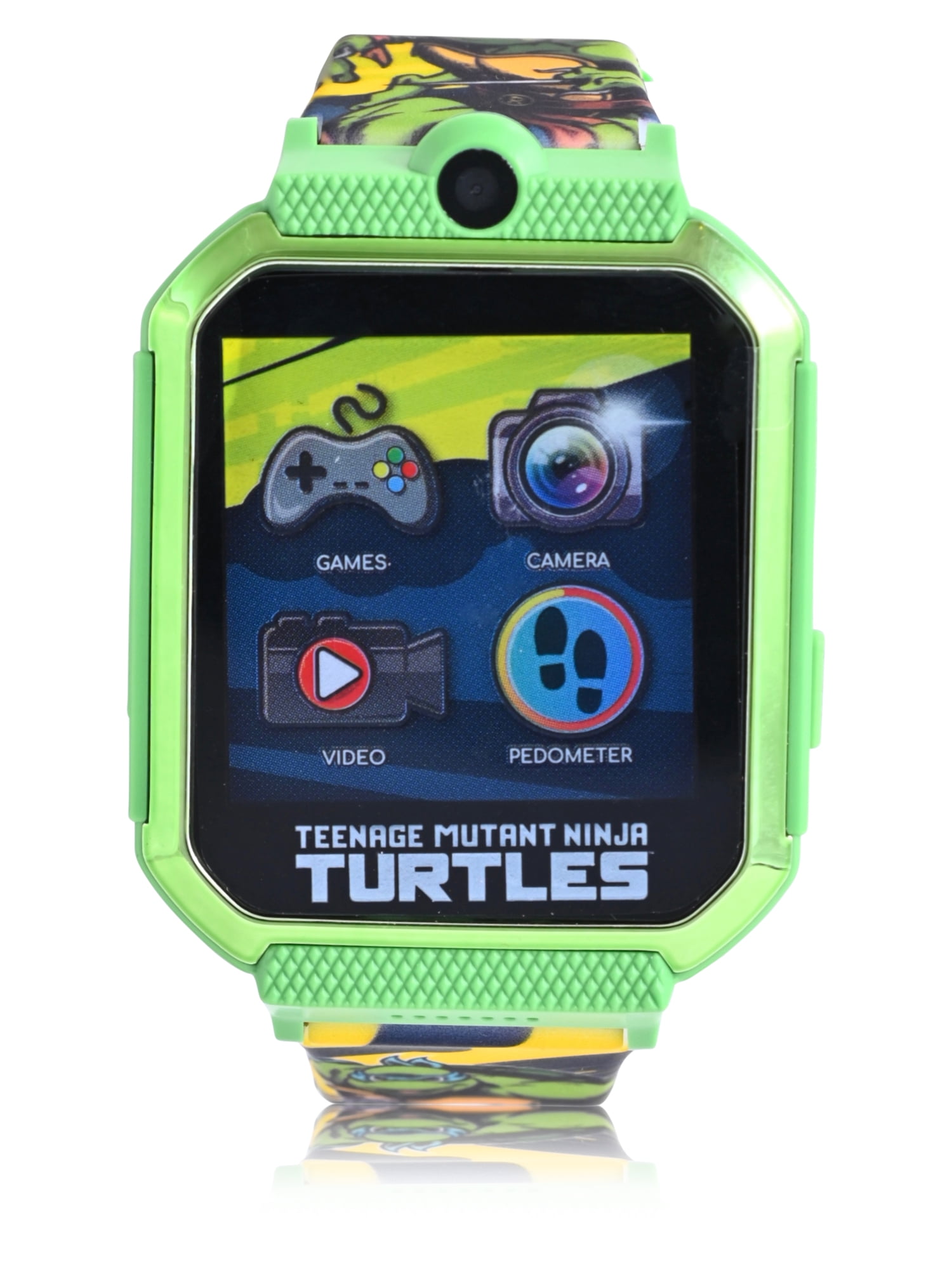 Nickelodeon Teenage Mutant Ninja Turtles Unisex Touchscreen Smart Watch with Silicone Strap and Metallic Green Case 42mm, Kids Unisex