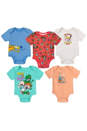 The 90s Rugrats Rocko's Modern Life CatDog Hey Arnold 5 Pack Bodysuits Newborn to Infant